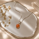 Carnelian Small Pendant in Silver