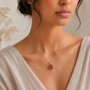 Carnelian Small Pendant in Silver