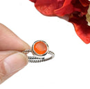 Carnelian Adjustable Ring in Silver