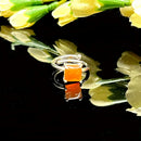 Carnelian Adjustable Ring in Silver