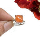 Carnelian Adjustable Ring in Silver