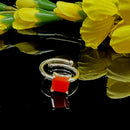 Carnelian Adjustable Ring in Silver