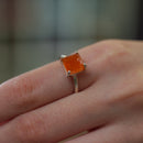 Carnelian Adjustable Ring in Silver