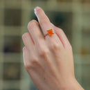 Carnelian Adjustable Ring in Silver