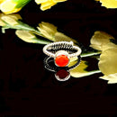 Carnelian Adjustable Ring in Silver