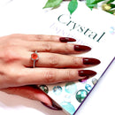 Carnelian Adjustable Ring in Silver