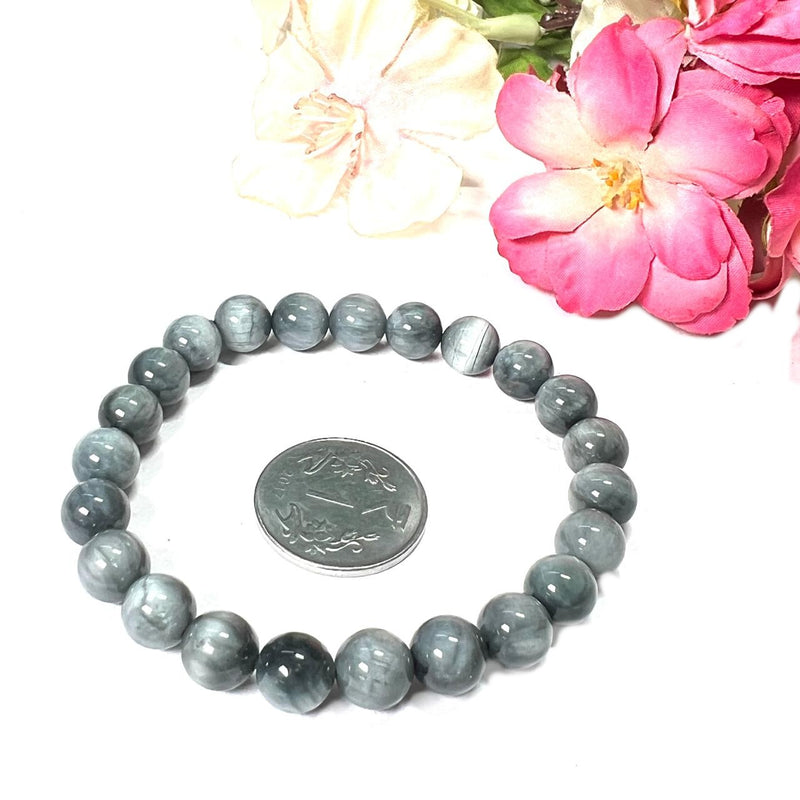 Black Cats Eye Round Bead Bracelet (Protection from Psychic Attacks)