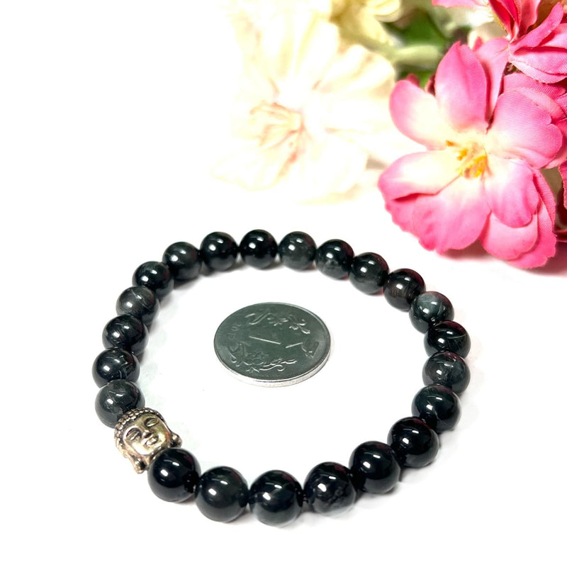 Black Cats Eye Round Bead Bracelet (Protection from Psychic Attacks)