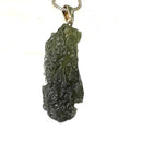 Moldavite Pendant with Silver Hook from Chlum Mines (Czech Republic)
