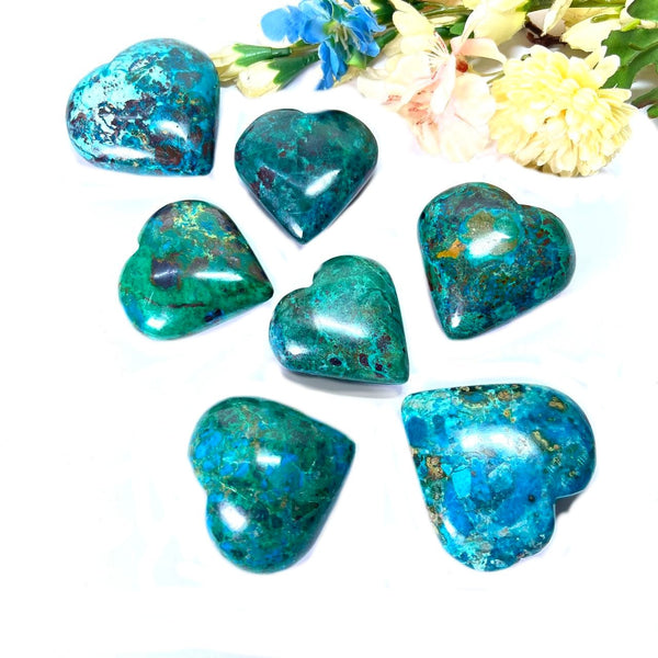 Chrysocolla Hearts from Peru (Communication & Love)