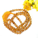 Citrine Round Beads Necklace Stone Mala (Career Growth)