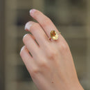 Citrine Adjustable Ring in Silver