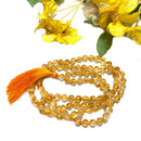 Citrine Round Beads Necklace Stone Mala (Career Growth)