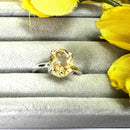 Citrine Adjustable Ring in Silver