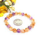 Citrine & Amethyst Round Bead Bracelet (Release Stress)