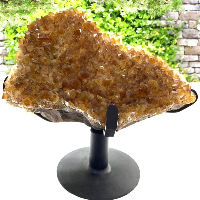 Large Citrine Cluster/ Open Geode on Revolving Stand