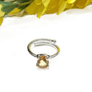 Citrine Adjustable Ring in Silver