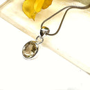 Citrine Small Pendant in Silver