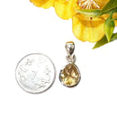Citrine Small Pendant in Silver
