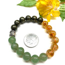 Citrine Green Aventurine & Pyrite Bracelet Multi Beads ( Abundance and Luck ) Money Magnet Bracelet