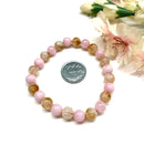 Citrine & Rose Quartz Round Bead Bracelet (Peace and Joy)