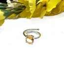 Citrine Adjustable Ring in Silver