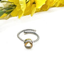 Citrine Adjustable Ring in Silver