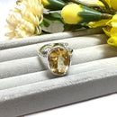 Citrine Adjustable Ring in Silver