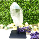 Clear Quartz Point on stand from Brazil