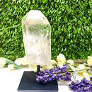Clear Quartz Point on stand from Brazil