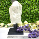Clear Quartz Point on stand from Brazil