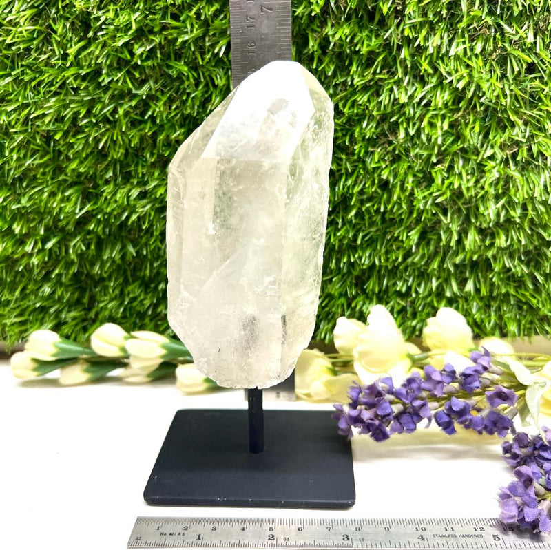Quartz Point Stand Clear Quartz Point on stand from Brazil