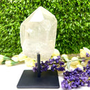 Clear Quartz Point on stand from Brazil