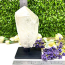 Clear Quartz Point on stand from Brazil