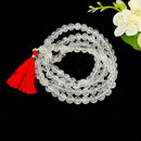 Clear Quartz Round Beads Jaap Mala Necklace (Meditation & Spiritual Growth)
