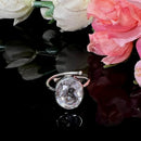 Clear Quartz Adjustable Ring in Silver