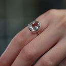 Clear Quartz Adjustable Ring in Silver