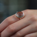 Clear Quartz Adjustable Ring in Silver