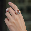 Clear Quartz Adjustable Ring in Silver
