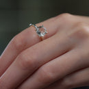 Clear Quartz Adjustable Ring in Silver