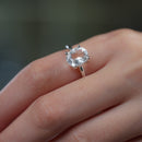 Clear Quartz Adjustable Ring in Silver