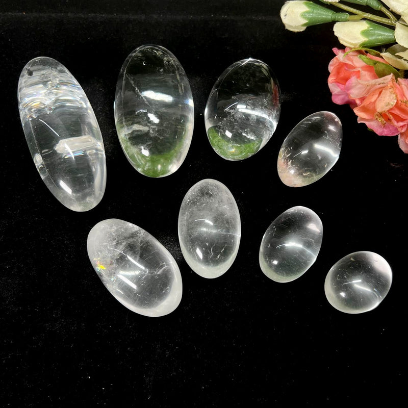 Clear Quartz AAA & Premium Quality Lingams  (yin yang balance)