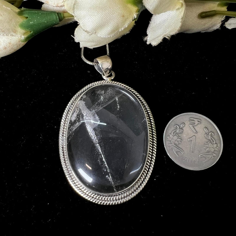 Clear Quartz Premium Pendants in Silver