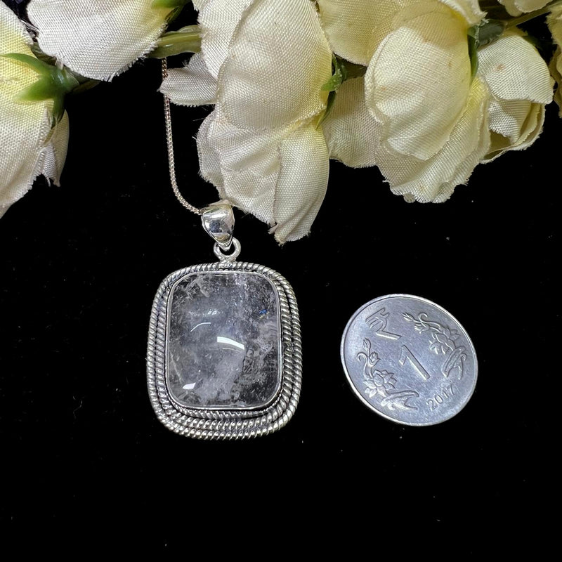 Clear Quartz Premium Pendants in Silver