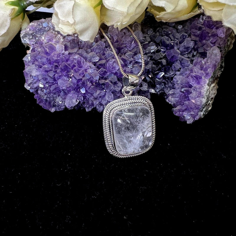 Clear Quartz Premium Pendants in Silver