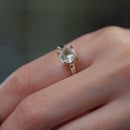 Clear Quartz Adjustable Ring in Silver