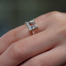 Clear Quartz Adjustable Ring in Silver