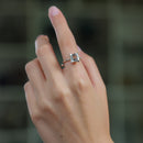 Clear Quartz Adjustable Ring in Silver