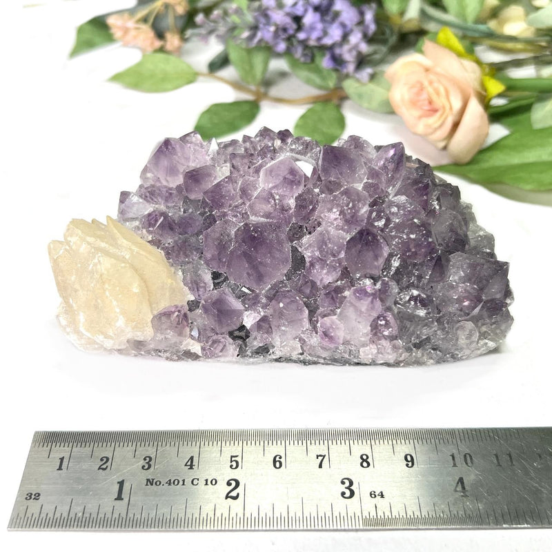 Amethyst Clusters with Calcite Flowers / Points (Remove negative energy)