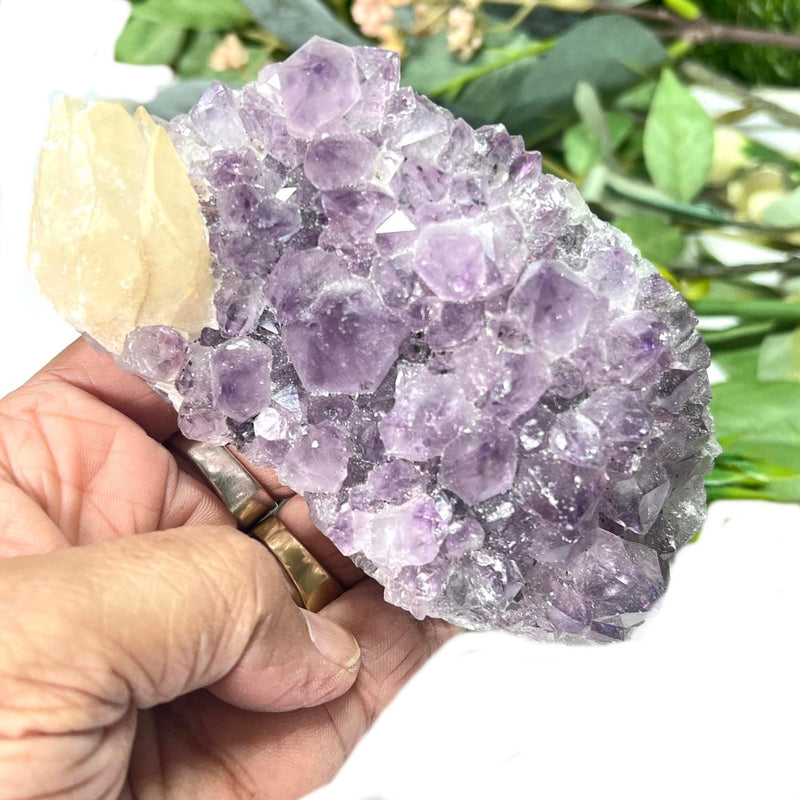 Amethyst Clusters with Calcite Flowers / Points (Remove negative energy)